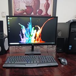 Gateway desktop Computer.  windows 10. Good Working Condition.  Intel Core i3 processor.   1 Tb Hard Drive.   vlc DVD Reader.  monitor LG  24 inches. 