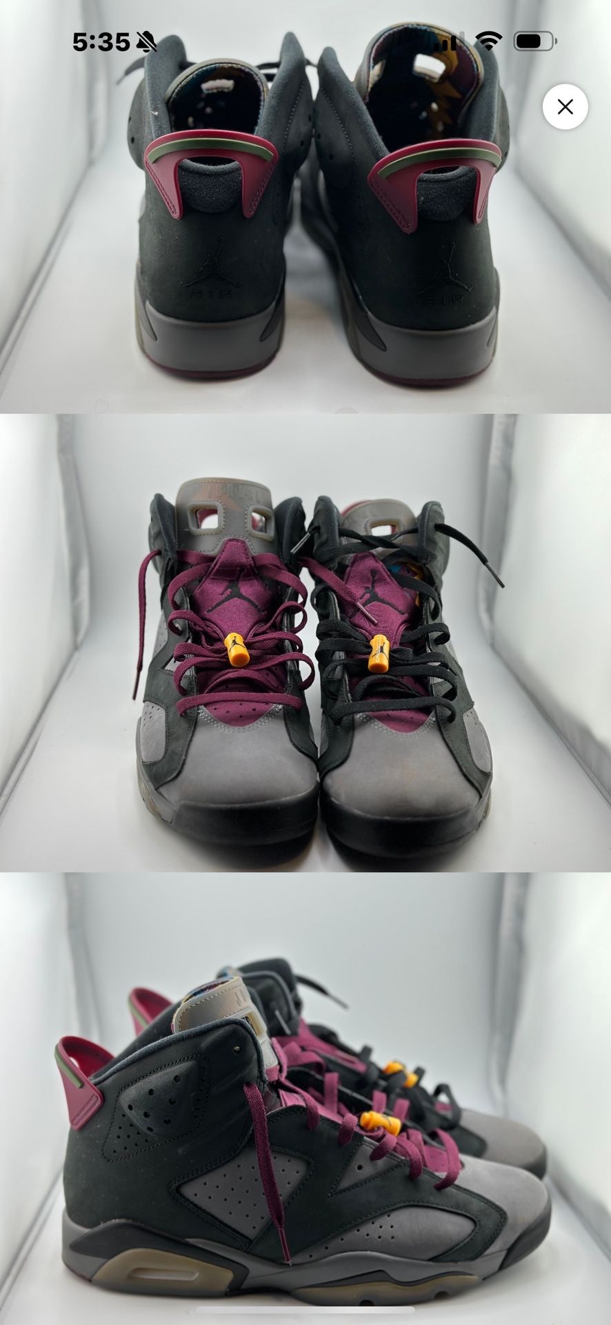 Jordan 6 Retro Bordeaux Sz12