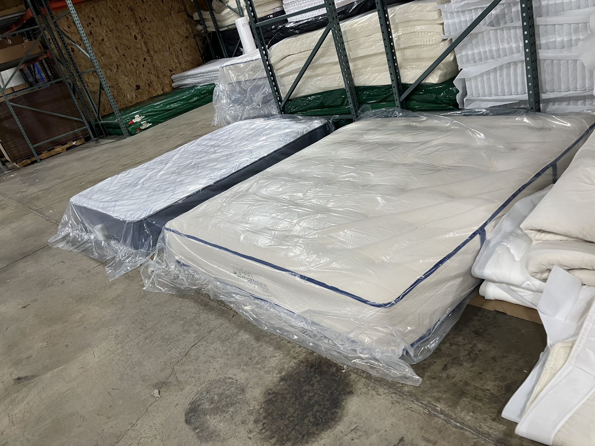 New Mattresses, Boxprings & Metal Frame In Plastic. All Sizes Available. Good Quality Affordable Prices. Twin At $99. Hablamos Español.