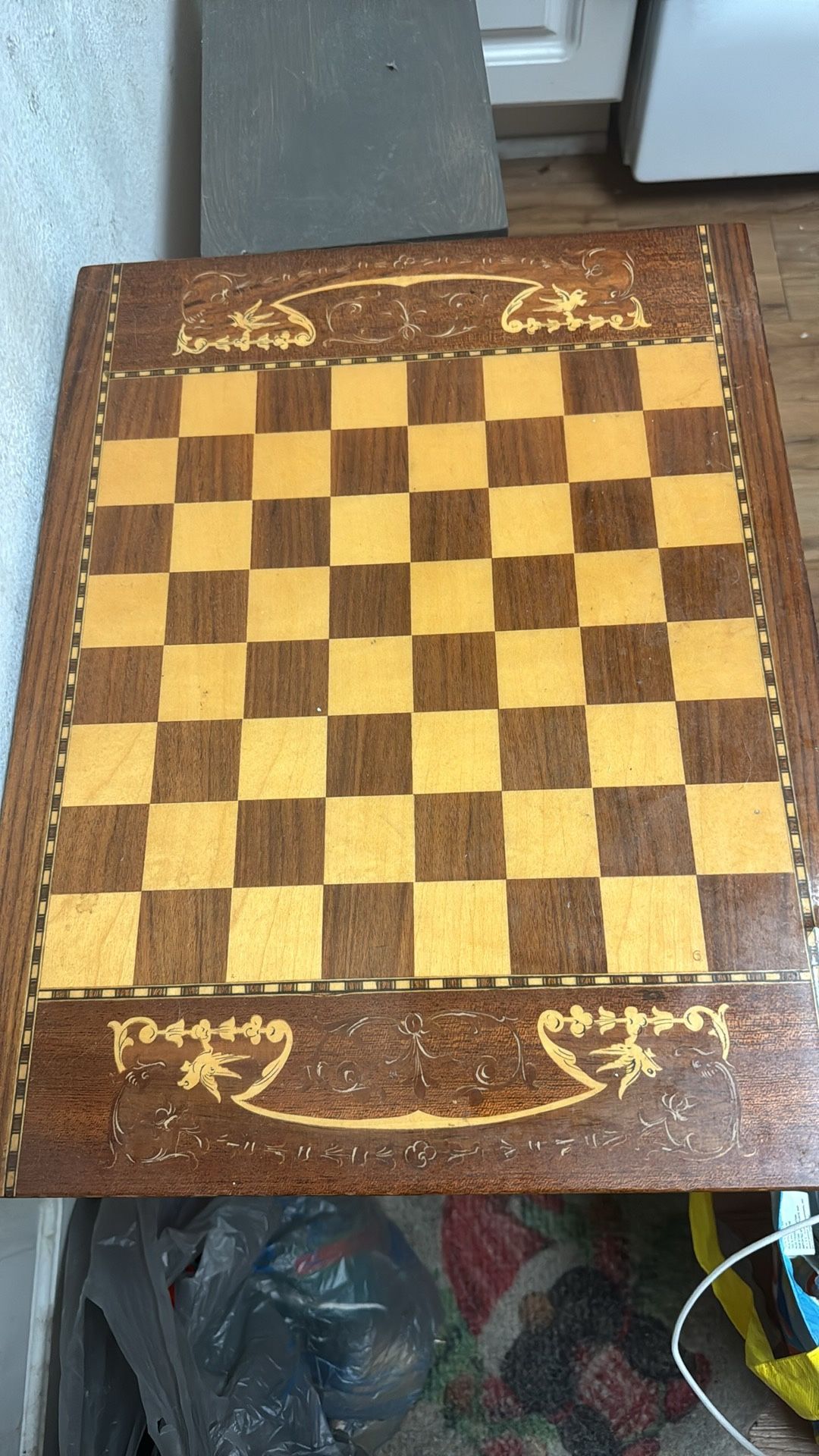 Vintage Chessboard has Music Box Built In