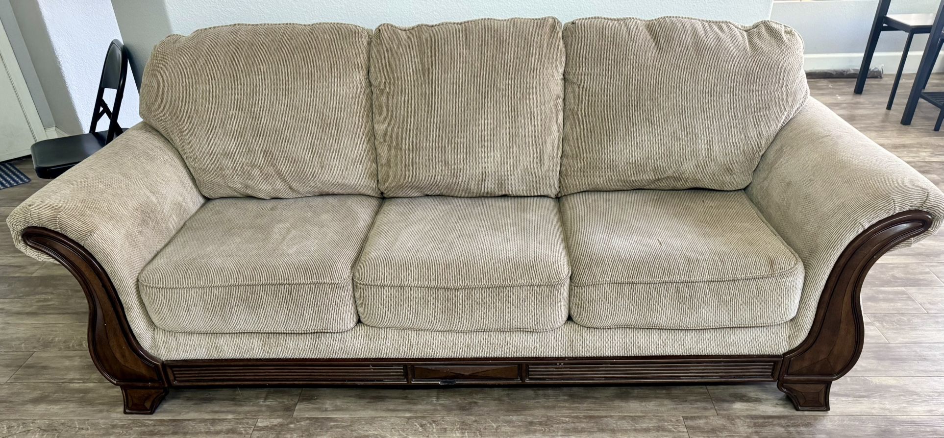 3 Seater Sofa Couch & Blue Sofa Cover