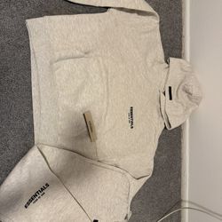 Fear Of God Essentials Light Oat Oversized Set Sweatpants + Hoodie Size Medium 