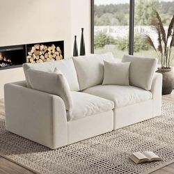78.9" Loveseat Sofa, Cloud Boneless Couches for Living Room, Modern Modular Sectional Sofa, Oversize