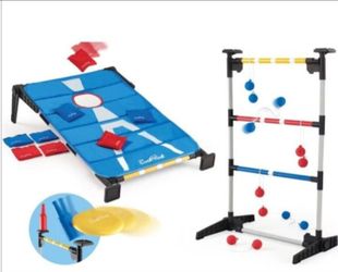 EastPoint 3-in-1 Cornhole Ladderball Bottle Smash Outdoor Game