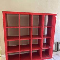 Red Cube Shelving Unit For Sale- Good Condition