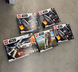Star Wars Lego Lot X-Wing, Slave1 and 3 Tie Fighters