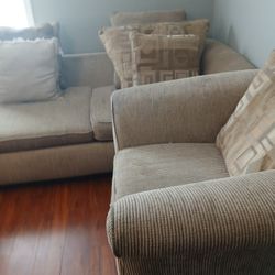 Couch And Chair Set Light Brown