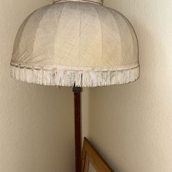Antique Metal Standing  Lamp With Shade 