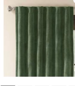 Threshold 2pk 50"x84" Blackout Velvet Curtain Panels Green - Threshold™: Solid Woven, Machine Washable, OEKO-TEX Certified