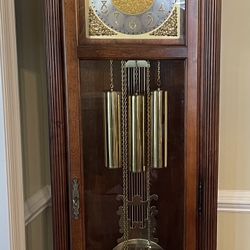 Howard Miller Triple Chime Sun Moon Face Grandfather Clock