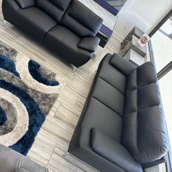 Winter clearance. Valencia black sofa and loveseat set only $499. Easy finance option. Same day delivery.