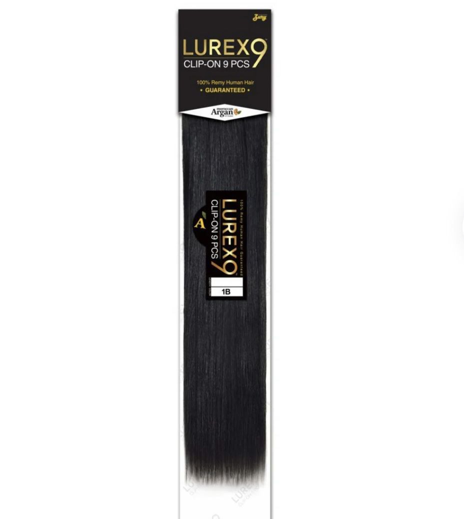 Zury Lurex 100% Remy Hair Clip-On 9 PCS Color Black 