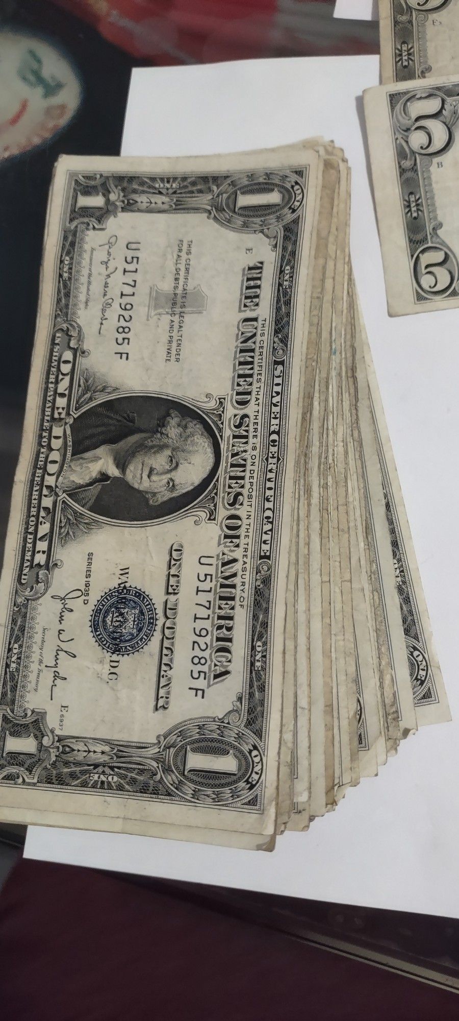 $1 Dollar Bills Silver Certificate