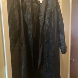 Fancy Chandler Hill Outerwear Leather Trench Coat 