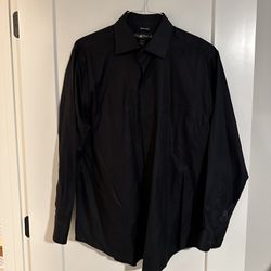 Pronto Uomo Non-Iron Black Dress Shirt Size 16 32/33
