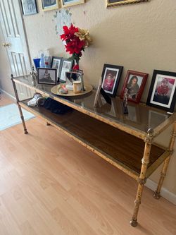 Slim glass entry table! $75 OBO