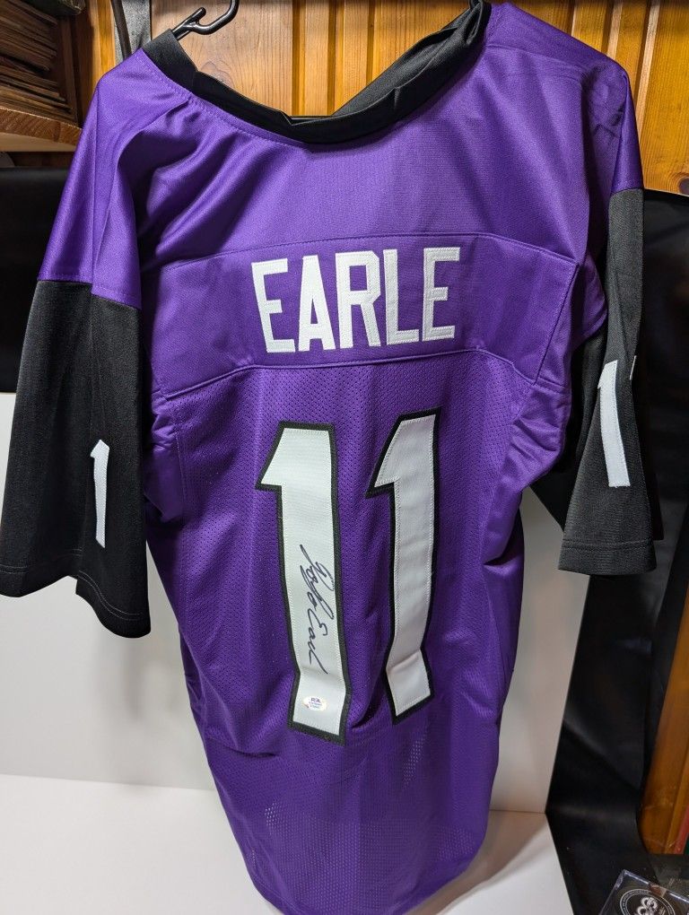 JoJo Earle Signed Baltimore Ravens Purple Jersey PSA Certified Authentic Autograph 11