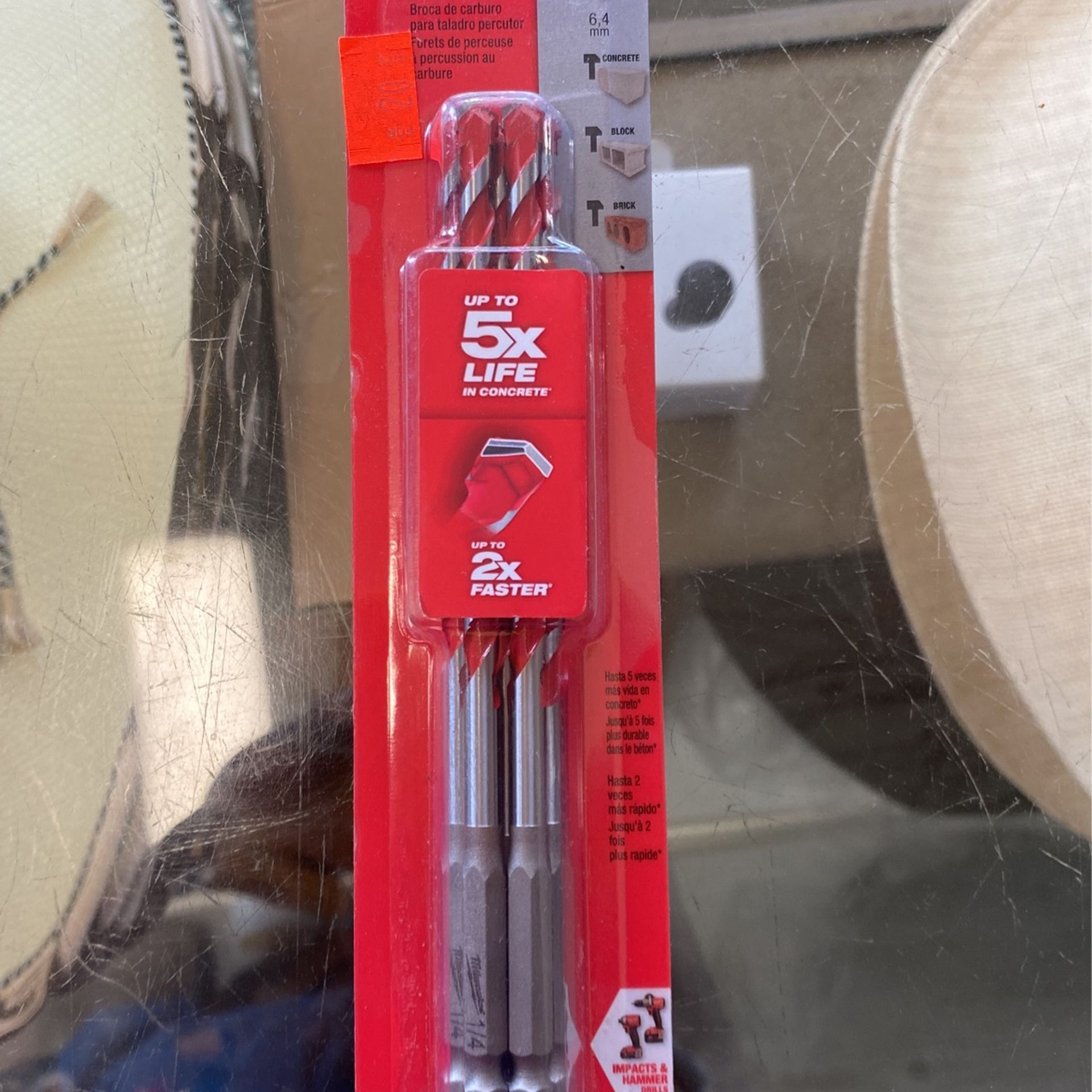 Milwaukee 5pc Carbide Hammer Drill Bits 1/4”