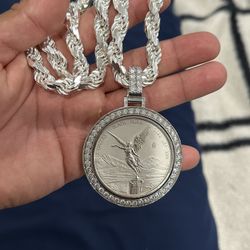 Silver Rope Chain and  Pendant