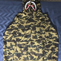 BAPE Camo Shark Full Zip Hoodie Green