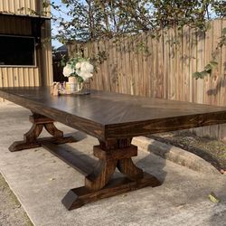 Custom Built Dining Table Solid wood Farmhouse Set Modern Rustic Bench Country Oval Round Counter Breakfast Height  Farm House 