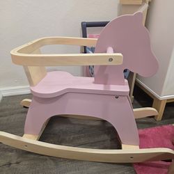 Toddler wood rocking horse
