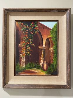 Vintage Oil Painting by Orange County Artist Grace Tice, dated 1977