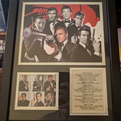 JAMES BOND 007 SEAN CONNERY DANIEL CRAIG PIERCE BRONSON FRAMED 8X10 PHOTO 