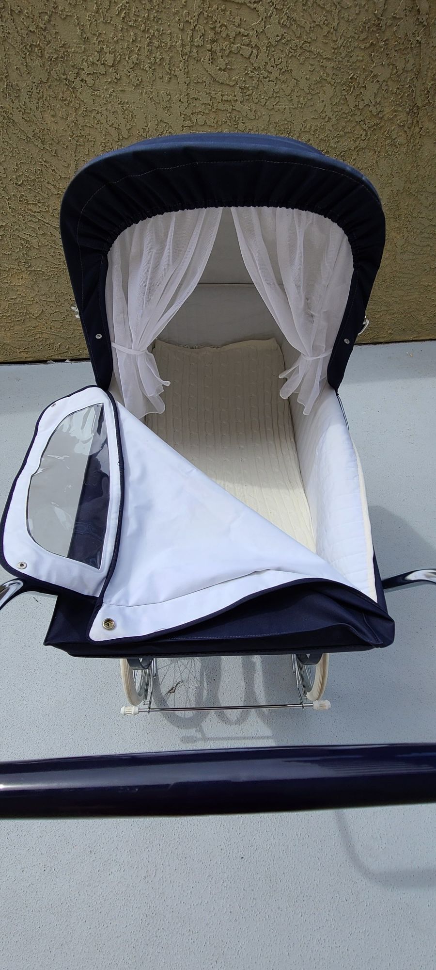 Inglesina classica pram in navy blue stroller royal carriage for Sale