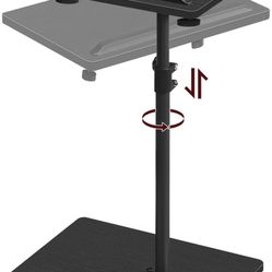 TV Tray Table, Sofa Armrest Tray Table for Couch, 360° Swivel Height Adjustable End Table, Snack Side Table with Phone and Tablet Slot, Rustic Brown E