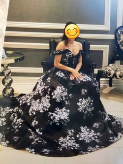 Beautiful Black And Floral Dress