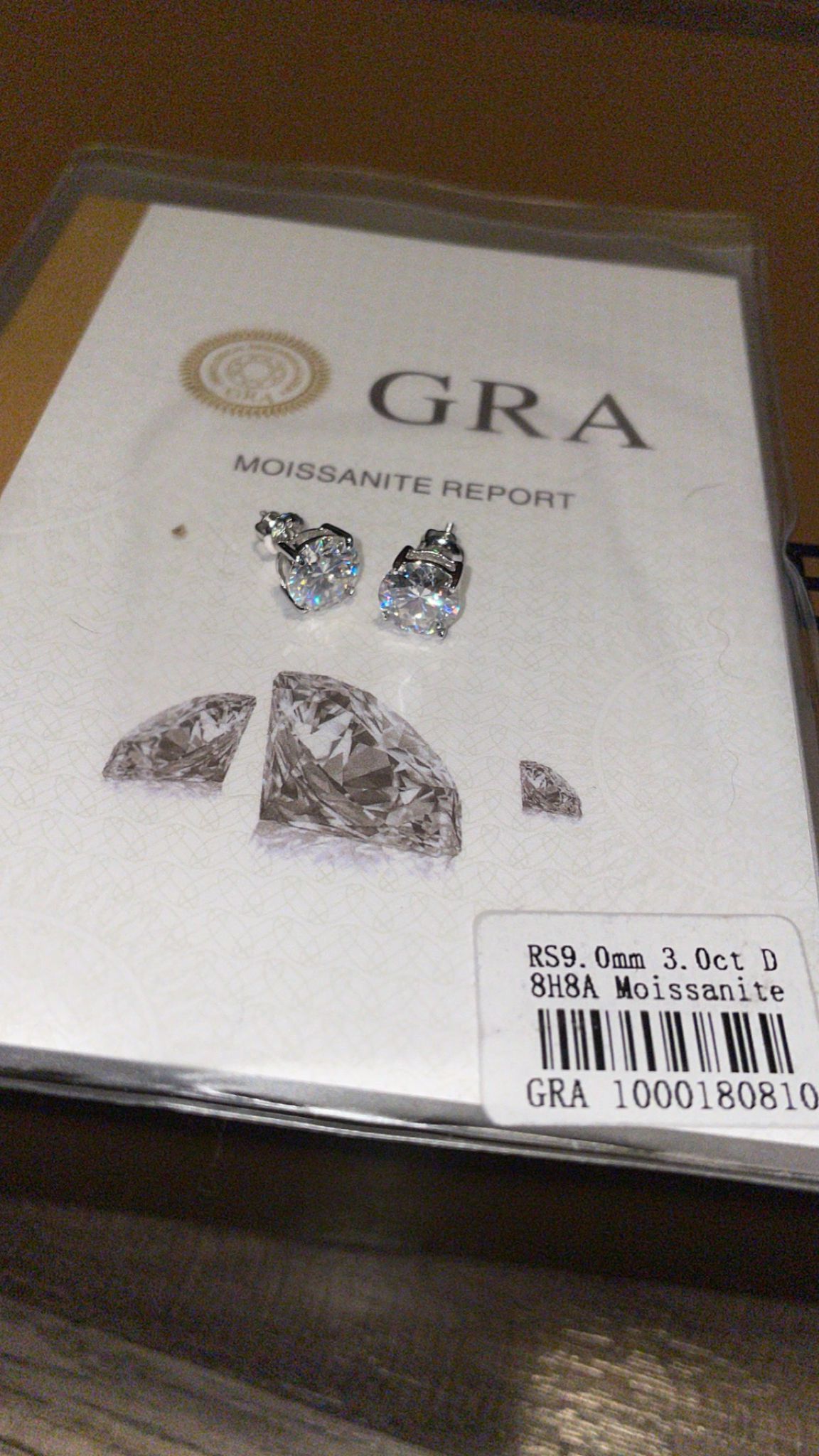 Moissiante Stones Vvs 3ct Silver Round Earrings (PASSES DIAMOND TESTER)(ON SALE)