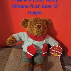 Hallmark 2002 Teddy Mittens Plush Bear 12" Height -$15.00