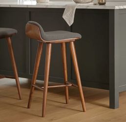 Article Sede Counter Stools, set of 3 - Walnut and Miller Gray