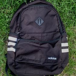Adidas Black And White Backpack Great For School College Gym Hiking Skateboarding