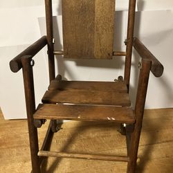 Vintage Wooden Adjustable Child’s Rocking Chair - Antique Kids Furniture