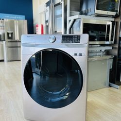 Samsung - 7.5 cu. ft. Smart Gas Dryer with Steam Sanitize+ - Champagne Model:DVG45BC 2FB0E