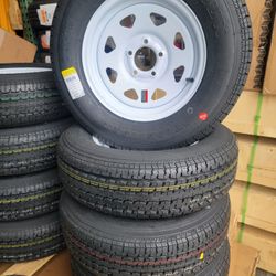 New ST 205/75R15 Radial Trailer Tire And Wheel 5x4.5 Bolt Pattern Llanta Nueva Para Traila