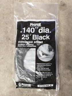 .14" Screening Spline 25' Black