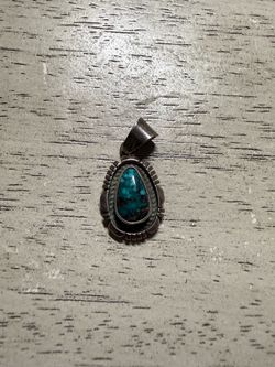 Sterling Silver Turquoise Teardrop Pendant