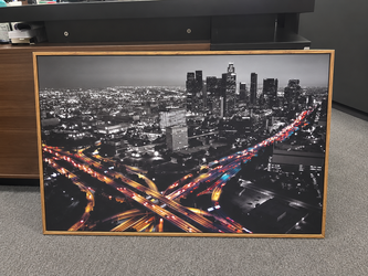 City Lights at Night – 24" x 36" Framed Los Angeles Skyline Wall Art