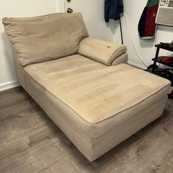 Suede Luxury Sectional Lounge Beige Elegant Chair/Couch