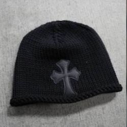 Chrome heart All Black beanie