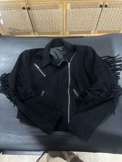 Torrid Black Fringe Moto Jacket Size 2 (18/20) – Excellent Condition