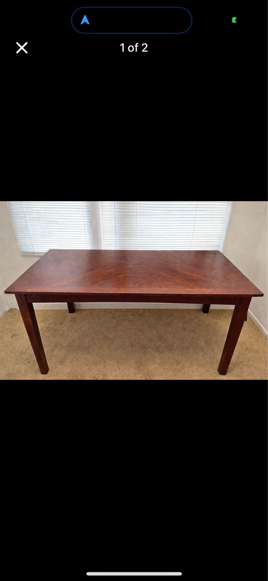 Dark Wood Dining Table and 4 Chairs
