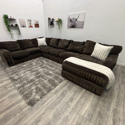 Brown Sectional Couch - Free Delivery