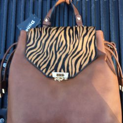 Dune tiger striped backpack/purse (black & tan also)