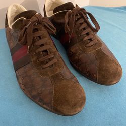 Gucci Suede Monogram Shoes Mens Sz 9 