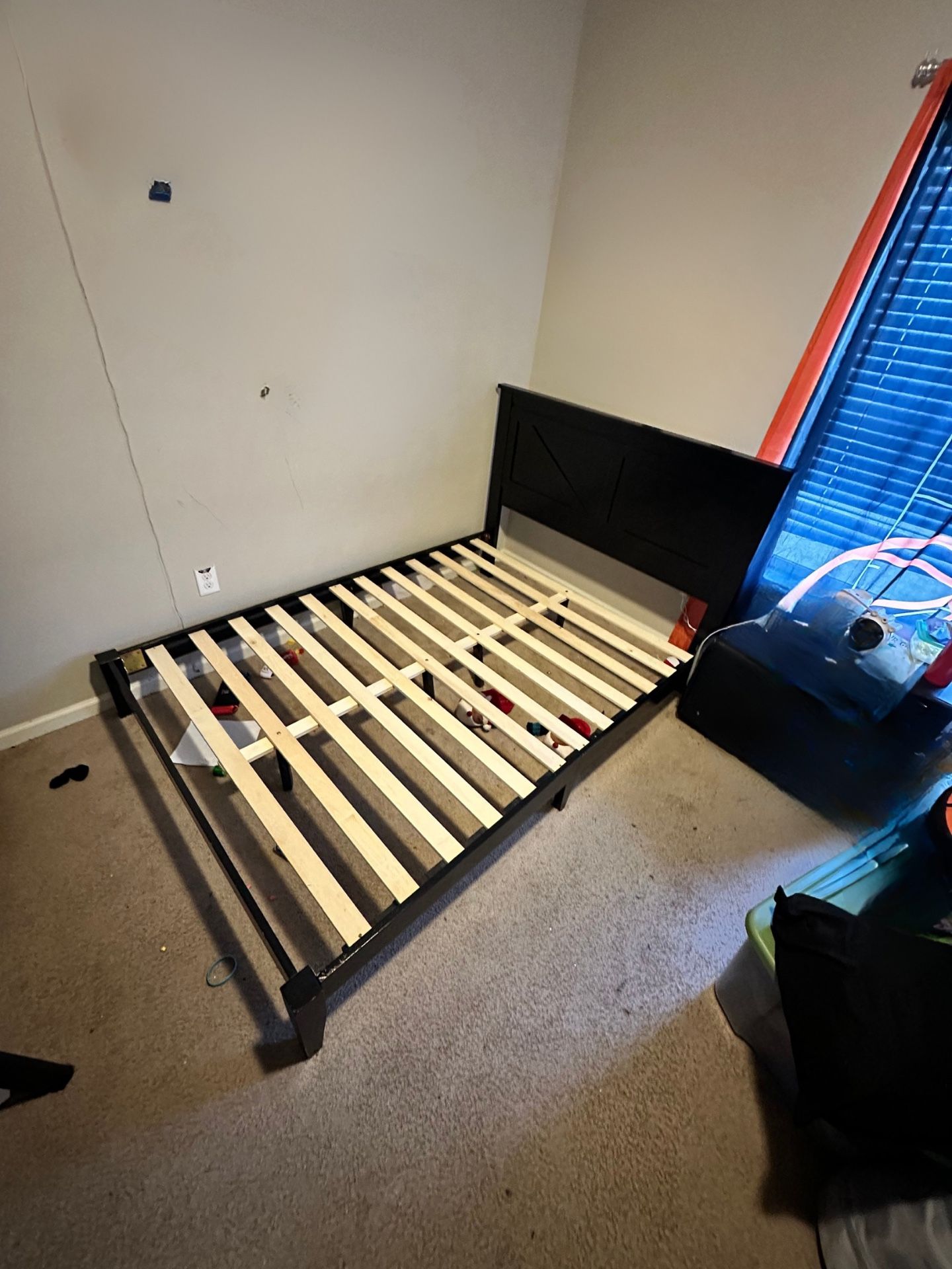 Black Queen Sized Wooden Bed Frame