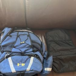 Baby Sherpa Blue Oversized Insulated Backpack Diaper Bag 